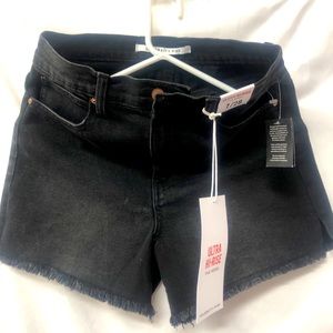 celebrity pink fashionable high waist versatile black short jeans size 28